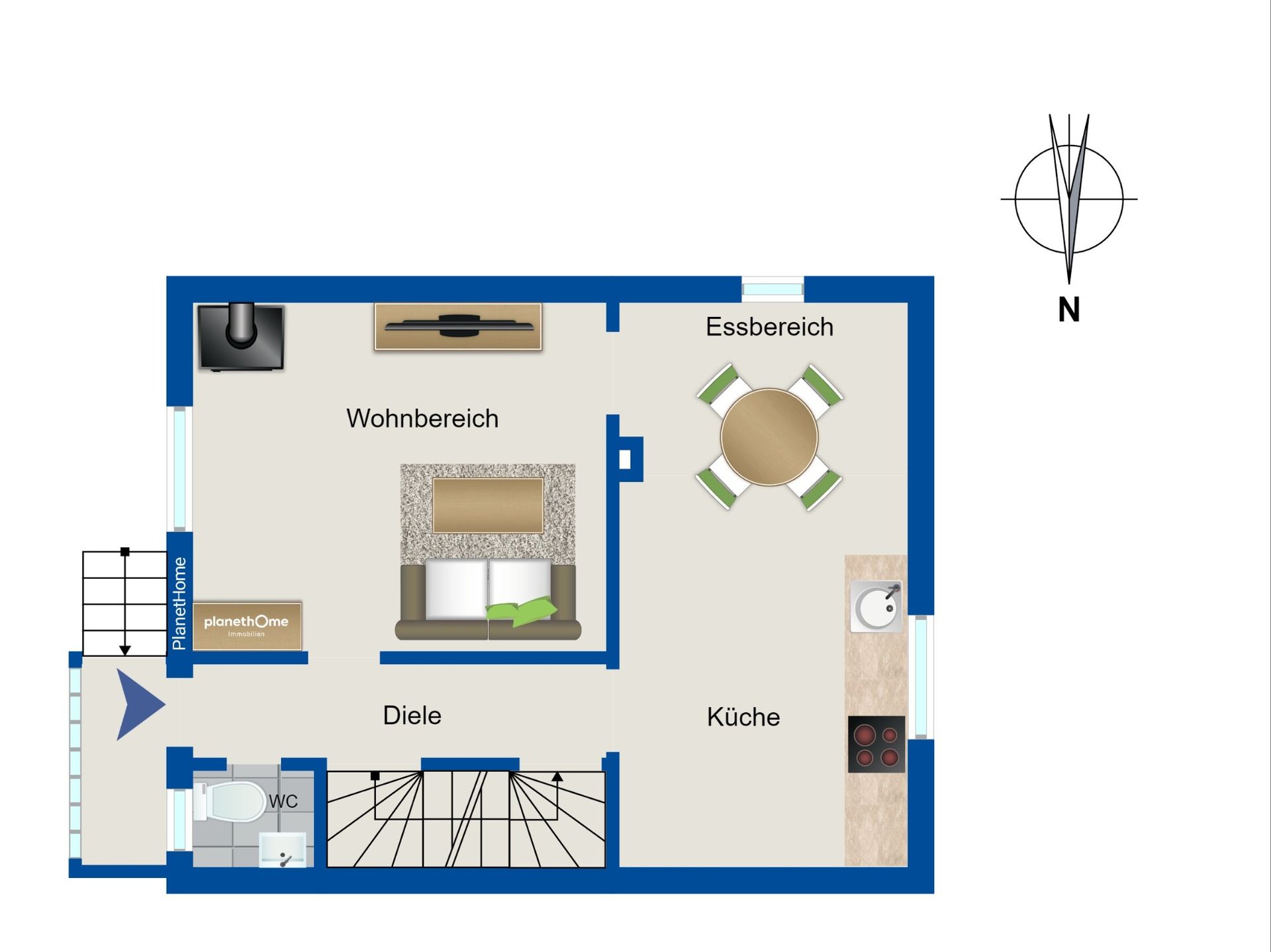 Reihenmittelhaus zum Kauf 249.000 € 3 Zimmer 90 m²<br/>Wohnfläche Bissingheim Duisburg 47279