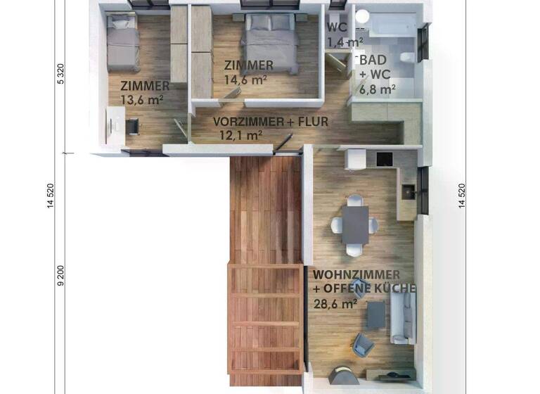 Haus zum Kauf 198.360 € 3 Zimmer 78,7 m²