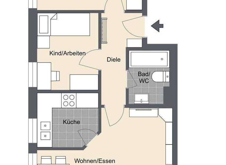 Wohnung zum Kauf 295.000 € 3 Zimmer 62,2 m² EG Burlafingen Neu-Ulm/Burlafingen 89233