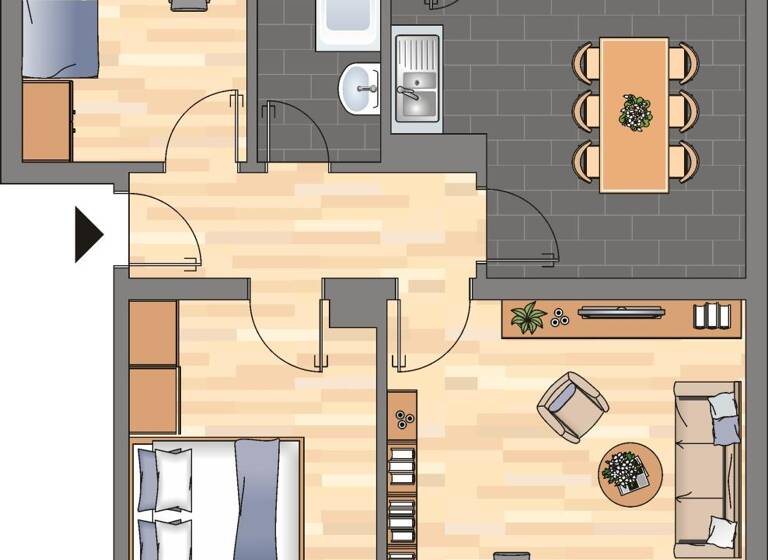 WG-Zimmer zur Miete 409 € 3 Zimmer 60 m² 1. Geschoss Putziger Straße 13 Fedderwardergroden Wilhelmshaven 26388