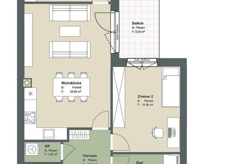 Wohnung zum Kauf provisionsfrei 329.000 € 3 Zimmer 69,3 m² Tullner Straße 6 Klosterneuburg 3400