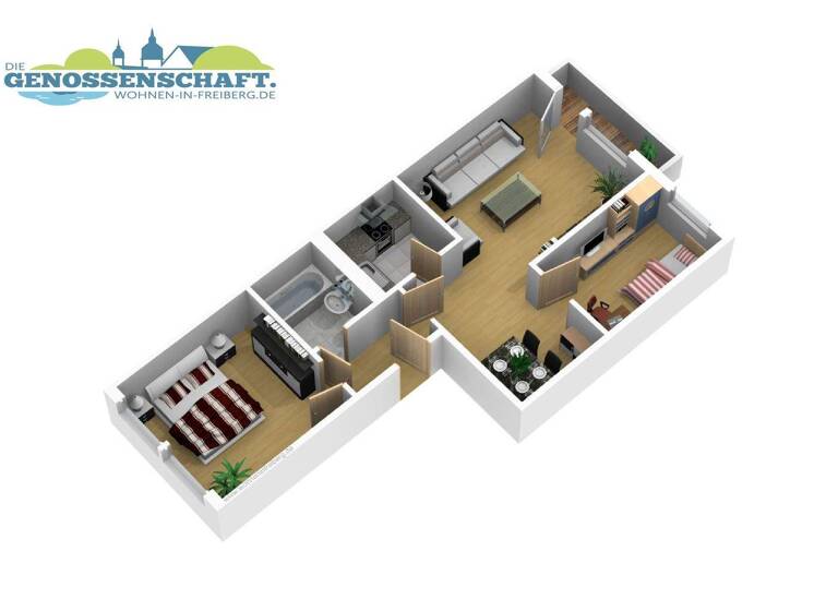 Wohnung zur Miete 379 € 3 Zimmer 54 m² 4. Geschoss Paul-Müller-Straße 4 Freiberg 09599