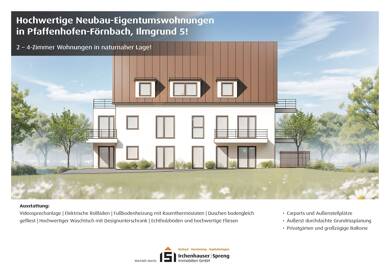Wohnung zum Kauf - Erstbezug 449.000 € 3 Zimmer 75,5 m² Dachgeschoss, 2. Geschoss Ilmgrund 5 Förnbach Pfaffenhofen an der Ilm 85276