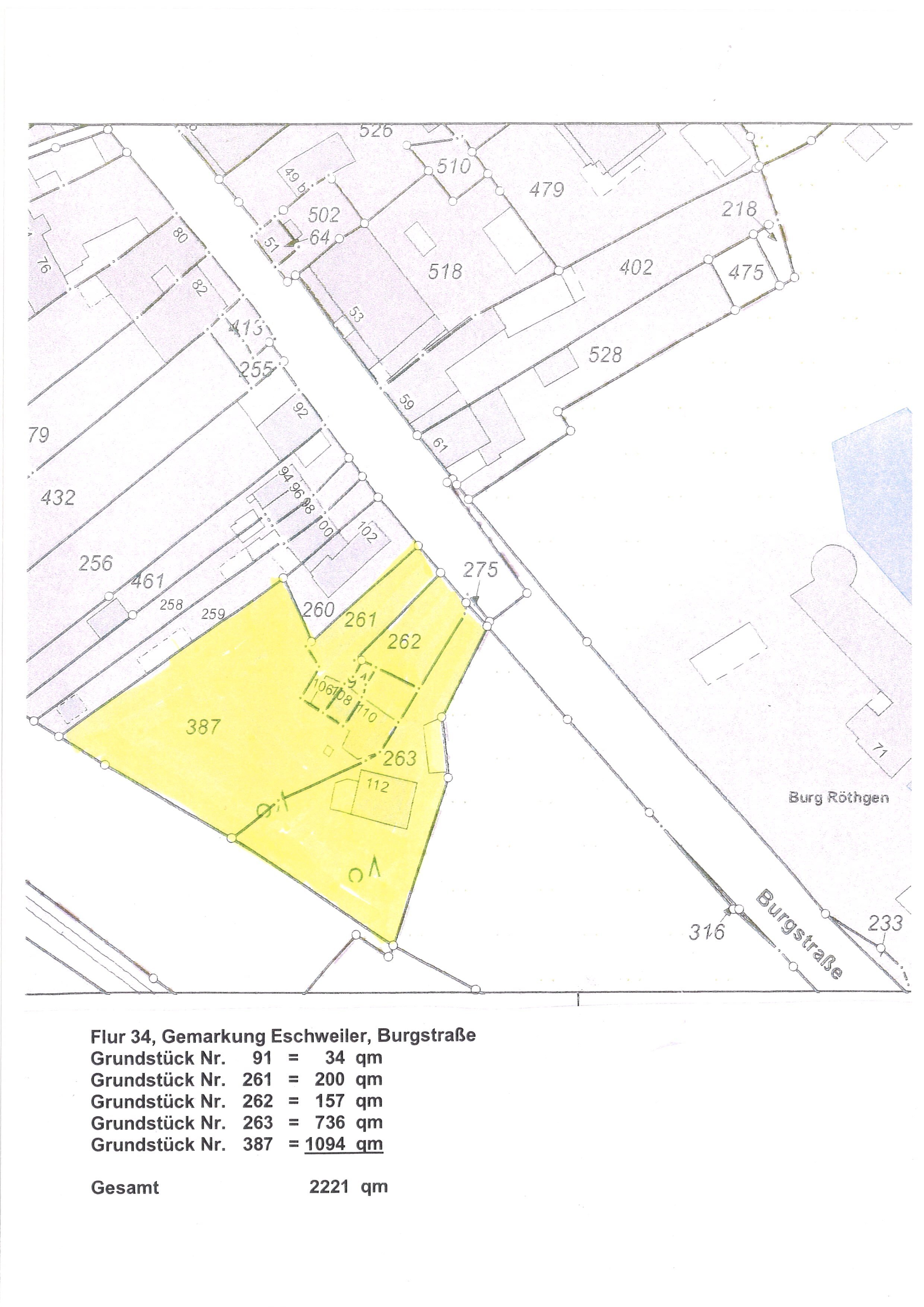 Grundstück zum Kauf 495.000 € 2.221 m²<br/>Grundstück Burgstraße 104 Röthgen Eschweiler 52249