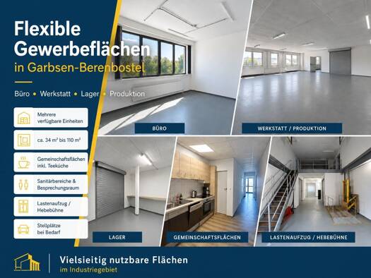 Produktionshalle zur Miete 7,99 € 373 m² Lagerfläche Stelingen Garbsen 30827