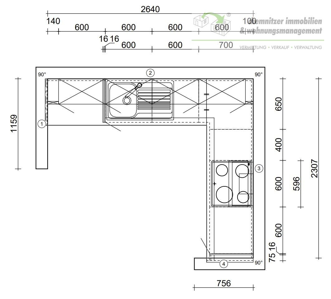 Wohnung zur Miete 318 € 2 Zimmer 49,7 m²<br/>Wohnfläche 2.<br/>Geschoss ab sofort<br/>Verfügbarkeit Horststraße 11 Kappel 822 Chemnitz / Kappel 09119