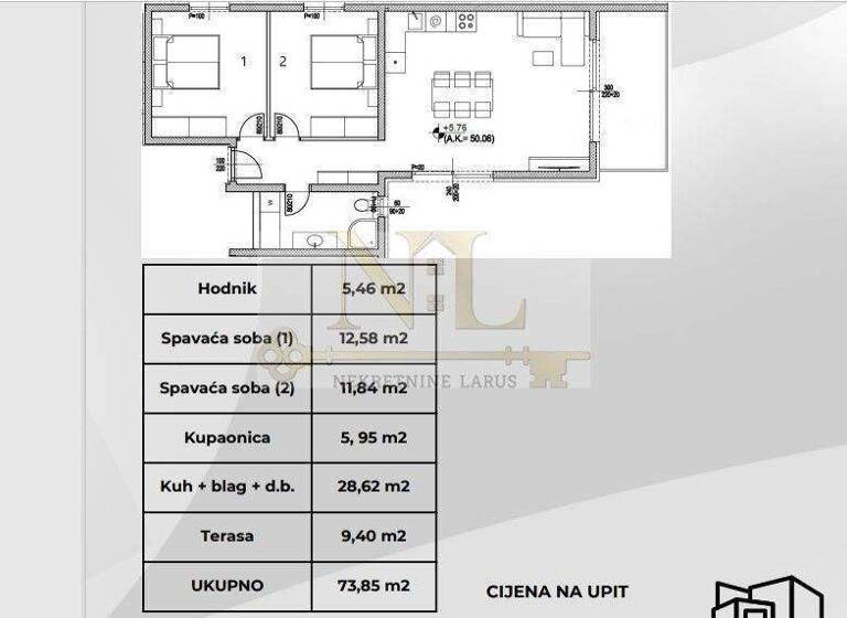 Wohnung zum Kauf 220.000 € 3 Zimmer 74 m² 2. Geschoss Okrug