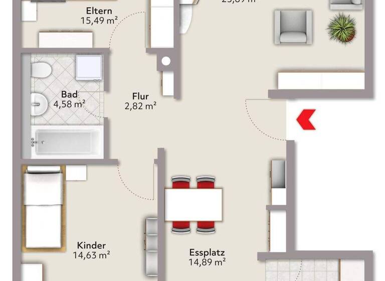 Wohnung zum Kauf 300.000 € 3 Zimmer 84,8 m² Stadtmitte Neu-Ulm 89231
