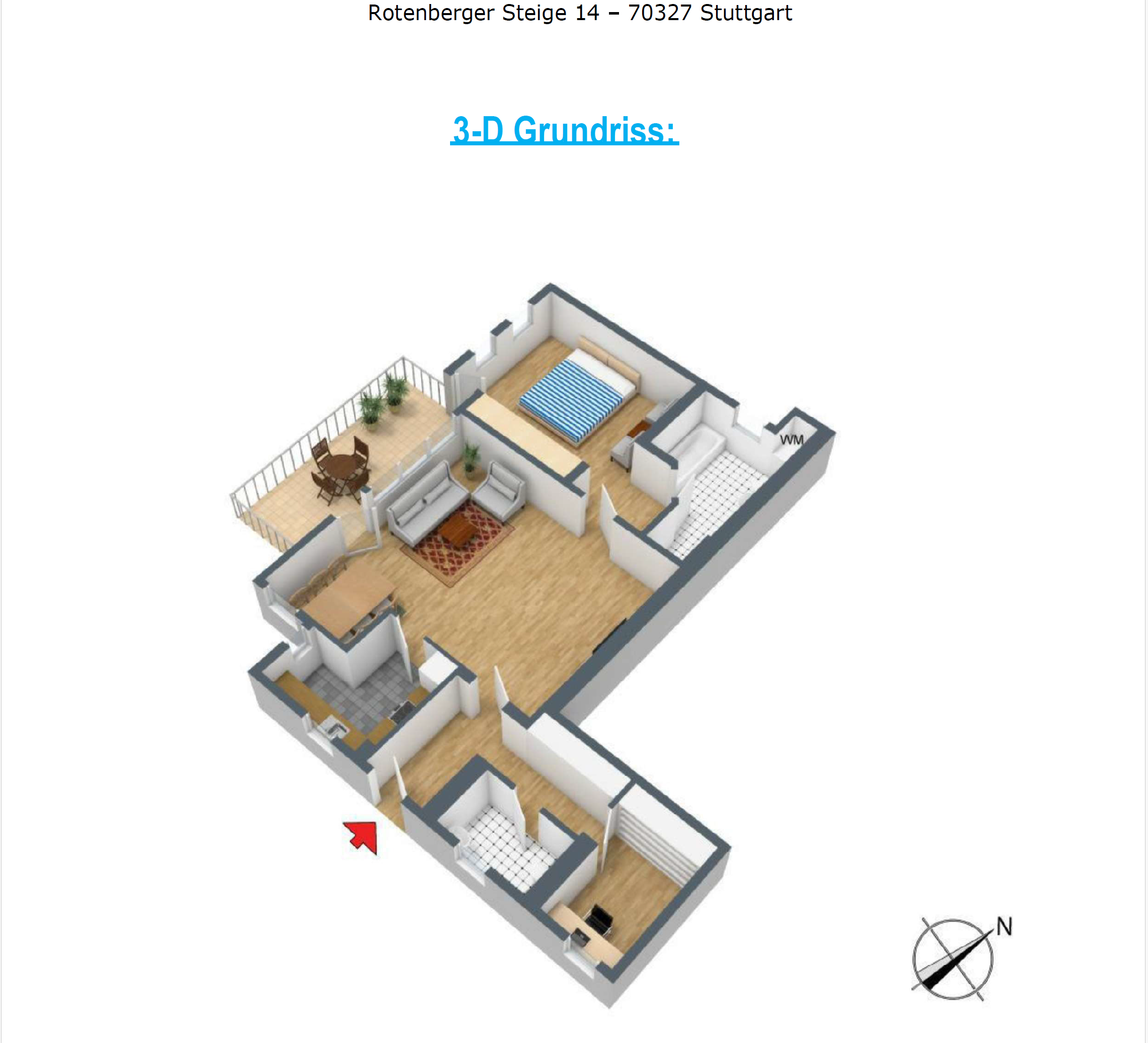 Terrassenwohnung zur Miete 1.278 € 2,5 Zimmer 85 m²<br/>Wohnfläche 1.<br/>Geschoss ab sofort<br/>Verfügbarkeit Rotenberger Steige 14 Gehrenwald Stuttgart 70327