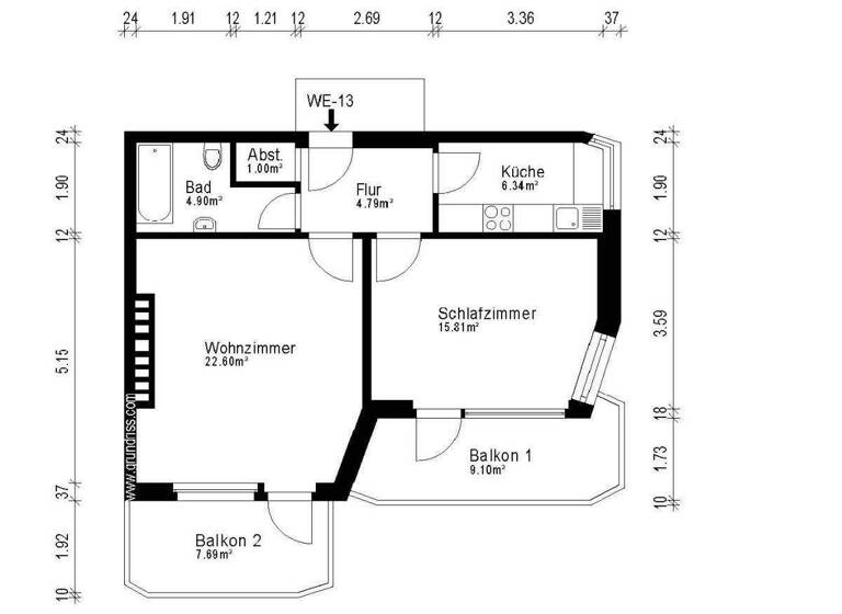 Wohnung zum Kauf 395.000 € 2 Zimmer 62 m² Blankenese Hamburg 22587