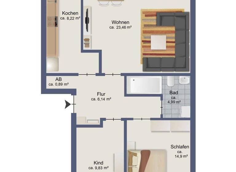 Wohnung zum Kauf 298.000 € 3 Zimmer 72 m² EG Rahlstedt Hamburg 22145