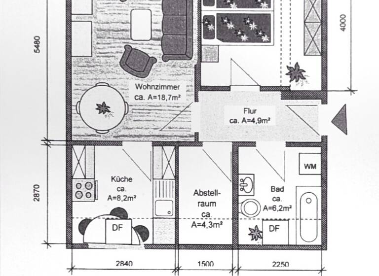 Wohnung zur Miete 355 € 2 Zimmer 55,5 m² 4. Geschoss Professor-Willkomm-Str. 1b Limbach-Oberfrohna 09212