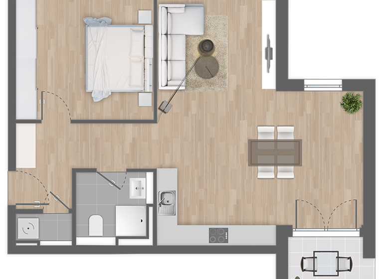 Wohnung zum Kauf 339.900 € 2 Zimmer 65,6 m²<br/>Wohnfläche Obergasse 7 Klein-Auheim Hanau 63456