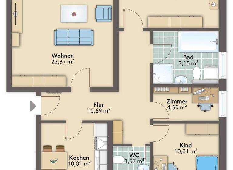 Wohnung zur Miete 625 € 3,5 Zimmer 87,5 m² 3. Geschoss frei ab 01.03.2026 Nelly-Sachs-Straße 7 Lehe Bremerhaven 27568