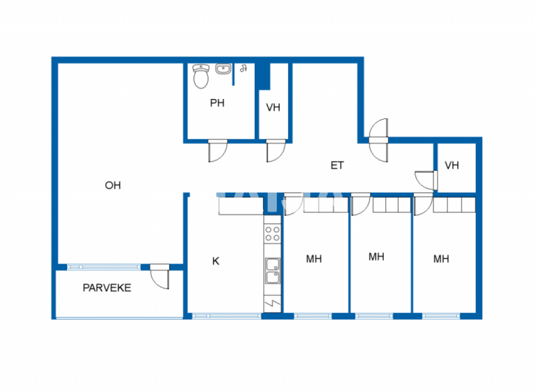 Studio zum Kauf 99.900 € 4 Zimmer 102 m² 4. Geschoss Jääkärinkatu 14 As 14 Tornio 95400