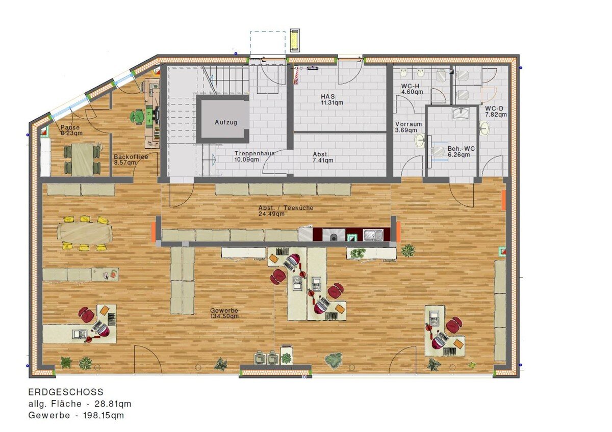 Bürofläche zur Miete 3.799 € 4 Zimmer 175,8 m²<br/>Bürofläche ab 70 m²<br/>Teilbarkeit Zeven Zeven 27404