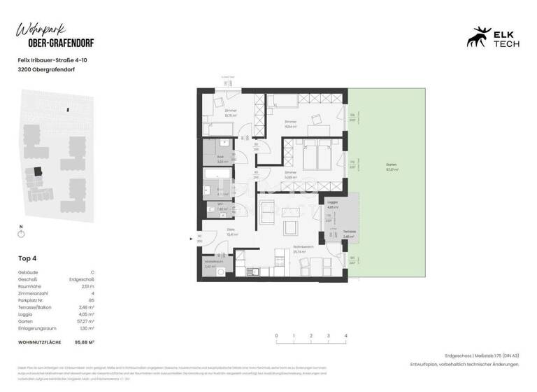 Wohnung zum Kauf - Erstbezug provisionsfrei 325.000 € 4 Zimmer 95,9 m² Ober-Grafendorf 3200