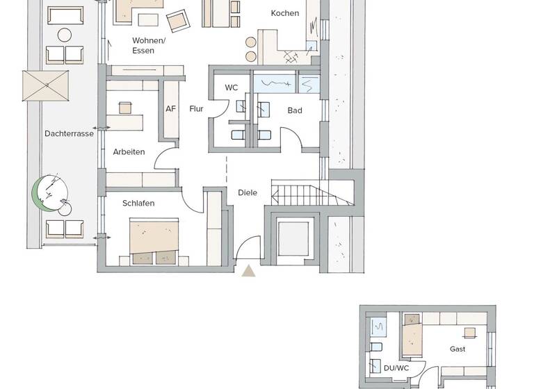 Penthouse zum Kauf provisionsfrei 903.076 € 4 Zimmer 132 m² 3. Geschoss frei ab 31.03.2028 Volbehrstraße 11 Spitalhof Nürnberg 90491