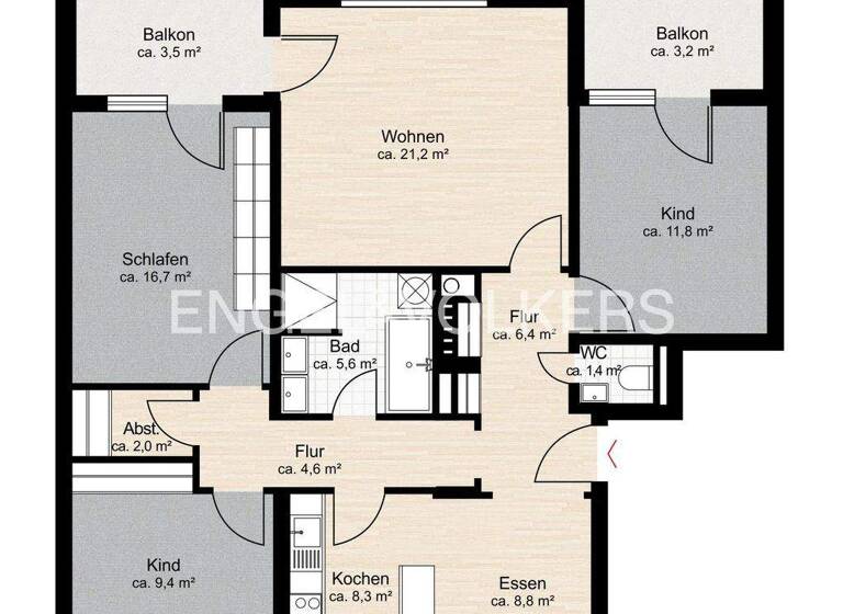 Wohnung zum Kauf 295.000 € 4 Zimmer 97 m² Breisach Breisach am Rhein 79206