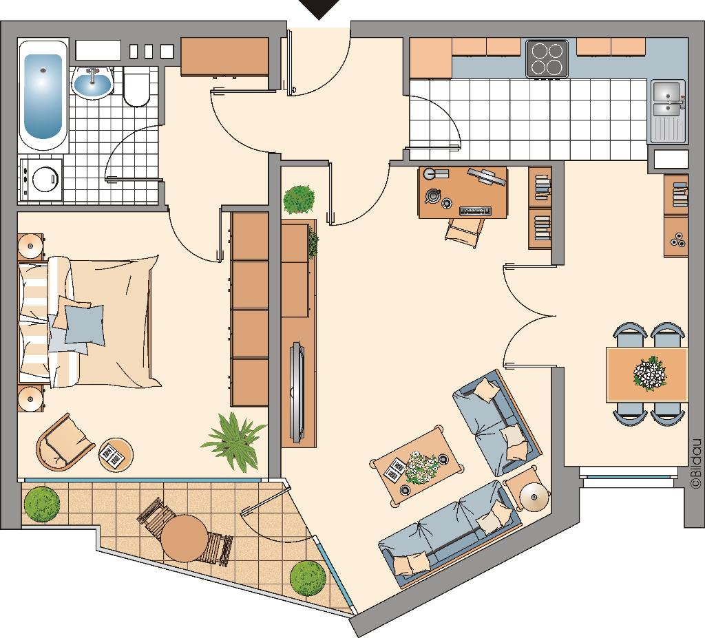 Wohnung zur Miete 639 € 2 Zimmer 64,8 m²<br/>Wohnfläche 2.<br/>Geschoss Berliner Platz 4 West Ratingen 40880