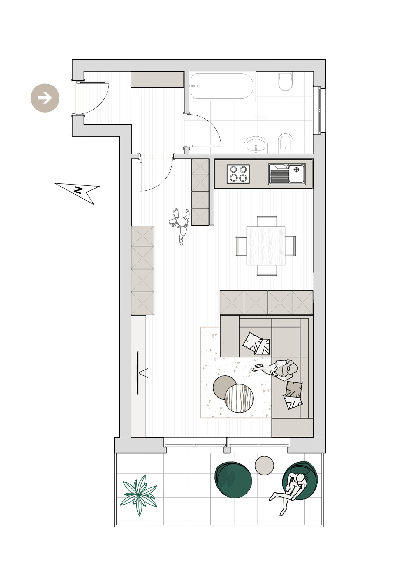 Wohnung zum Kauf 139.000 € 1 Zimmer 27 m²<br/>Wohnfläche 2.<br/>Geschoss Romstraße 185 Meran 39012