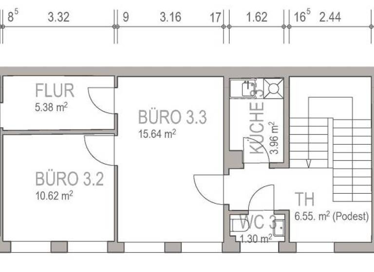 Bürofläche zur Miete provisionsfrei 675 € 54,2 m²<br/>Bürofläche Burgberg Erlangen 91054