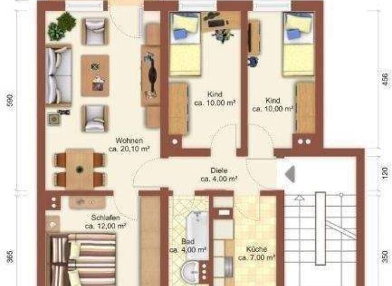 Wohnung zur Miete 398 € 4 Zimmer 70 m² 3. Geschoss Siemensstraße 11 Löbau 02708