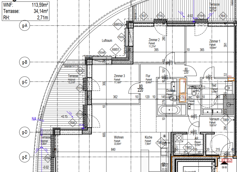 Terrassenwohnung zur Miete 2.300 € 4 Zimmer 114 m² 8. Geschoss am grünen Prater 10 Wien(Stadt) 1020