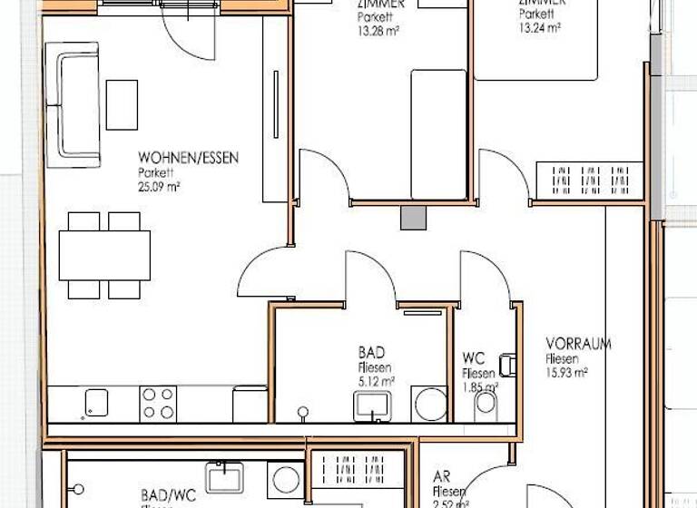Wohnung zur Miete - Erstbezug 504 € 3 Zimmer 76,8 m² 1. Geschoss frei ab sofort Knittelfeld 8720