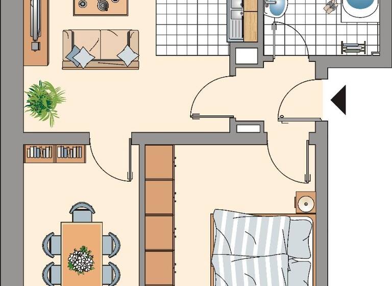 Wohnung zur Miete 379 € 3 Zimmer 47 m² 1. Geschoss frei ab 10.04.2026 Metelener Weg 3 Resser-Mark Gelsenkirchen 45892