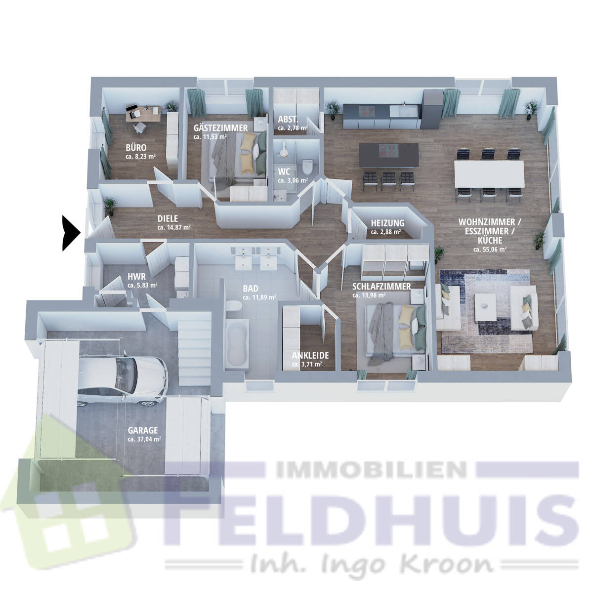 Einfamilienhaus zum Kauf 429.000 € 6 Zimmer 160 m²<br/>Wohnfläche 543 m²<br/>Grundstück Veenhusen Moormerland / Veenhusen 26802