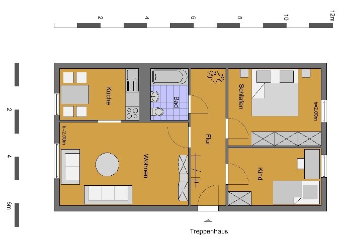 Wohnung zur Miete 284 € 3 Zimmer 60,3 m²<br/>Wohnfläche 3.<br/>Geschoss Kornstraße 14 Oschersleben Oschersleben 39387