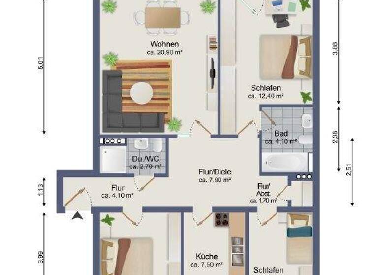 Wohnung zum Kauf 299.000 € 4 Zimmer 87,8 m² 2. Geschoss Schenefeld 22869