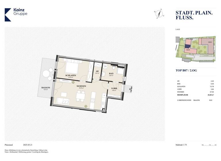 Wohnung zum Kauf - Erstbezug 442.000 € 2 Zimmer 53,6 m² 2. Geschoss Salzburg 5020