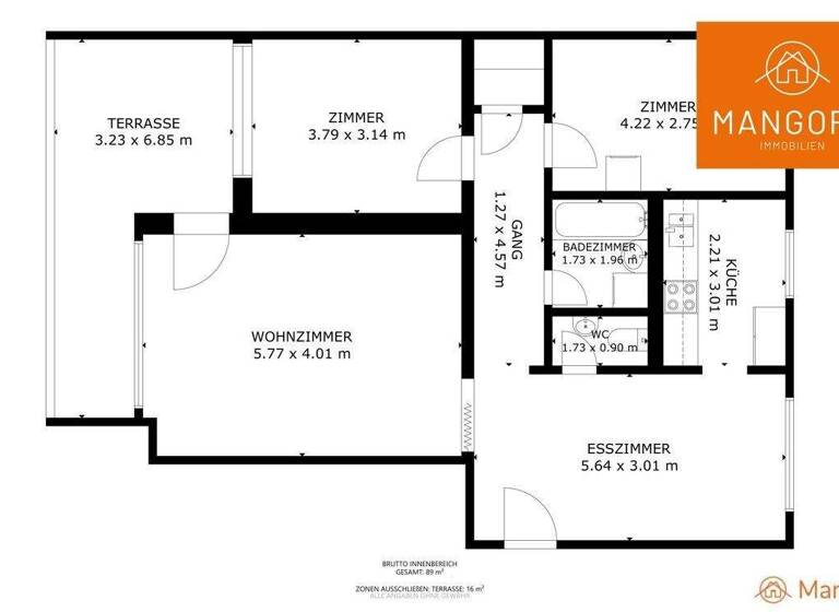 Wohnung zum Kauf 370.000 € 3,5 Zimmer 89 m² Friedrichshafen 88045
