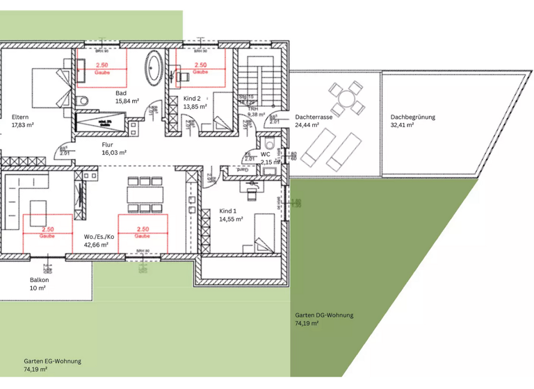 Terrassenwohnung zum Kauf provisionsfrei 580.592 € 4 Zimmer 147,4 m² EG Ringstraße 11 Ernsgaden 85119