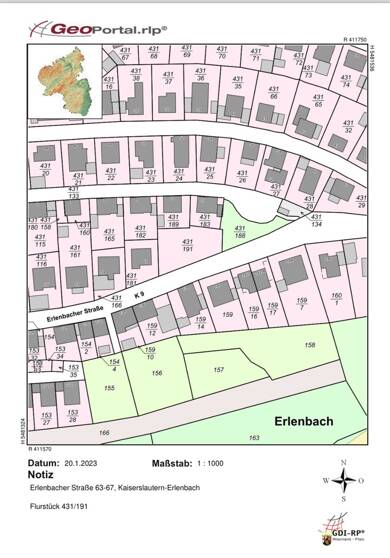 Grundstück zum Kauf 230.000 € 662 m² Grundstück Erlenbach Kaiserslautern / Erlenbach 67659