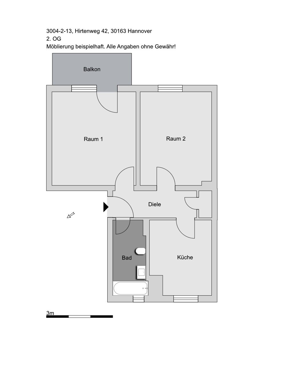 Wohnung zur Miete 530 € 2 Zimmer 51,8 m²<br/>Wohnfläche 2.<br/>Geschoss 01.03.2025<br/>Verfügbarkeit Hirtenweg 42 List Hannover 30163