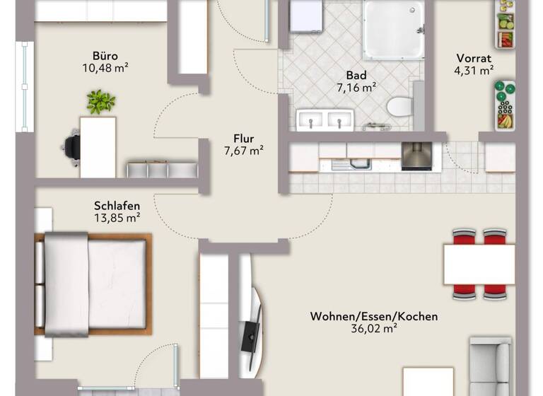 Wohnung zum Kauf provisionsfrei 314.907 € 3 Zimmer 85,1 m² Gangkofen 84140