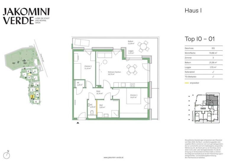 Wohnung zum Kauf - Erstbezug 341.000 € 3 Zimmer 72,7 m² EG Kasernstraße 30I Jakomini Graz 8010