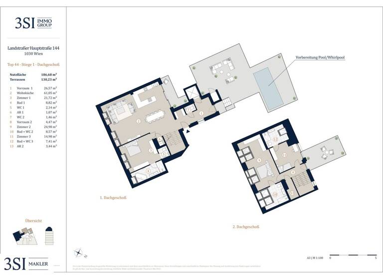 Wohnung zum Kauf - Erstbezug 2.590.000 € 4 Zimmer 186,7 m² Landstraßer Hauptstraße 144 Wien 1030