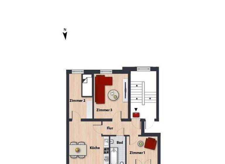 Studio zur Miete 185 € 1 Zimmer 22,3 m² 1. Geschoss frei ab 01.04.2026 Ganghoferstr. 2 Innenstadt Wolfsburg 38440