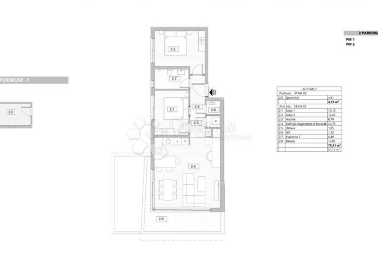 Wohnung zum Kauf 3 Zimmer 78 m² 1. Geschoss Centar