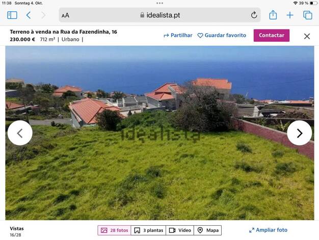 Grundstück zum Kauf provisionsfrei 230.000 € 713 m² Grundstück Rua da Fazendinha 16 Calheta 9370-135