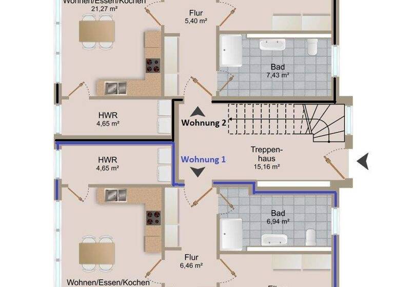 Wohnung zum Kauf 349.000 € 3 Zimmer 64,4 m² Bensersiel Esens / Bensersiel 26427