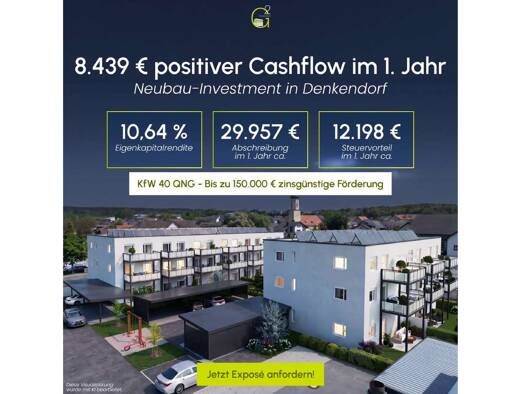 Wohnung zum Kauf - Erstbezug provisionsfrei 344.000 € 3 Zimmer 72,9 m² 2. Geschoss frei ab sofort Hauptstraße 30 Denkendorf Denkendorf 85095