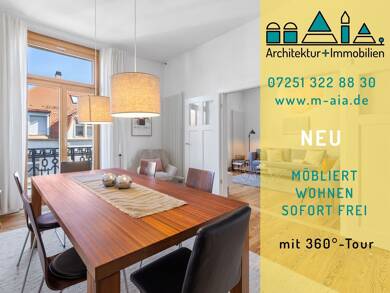 Wohnung zur Miete 1.500 € 3 Zimmer 82,8 m² 4. Geschoss Mühlburg - Alt-Mühlburg Karlsruhe 76185