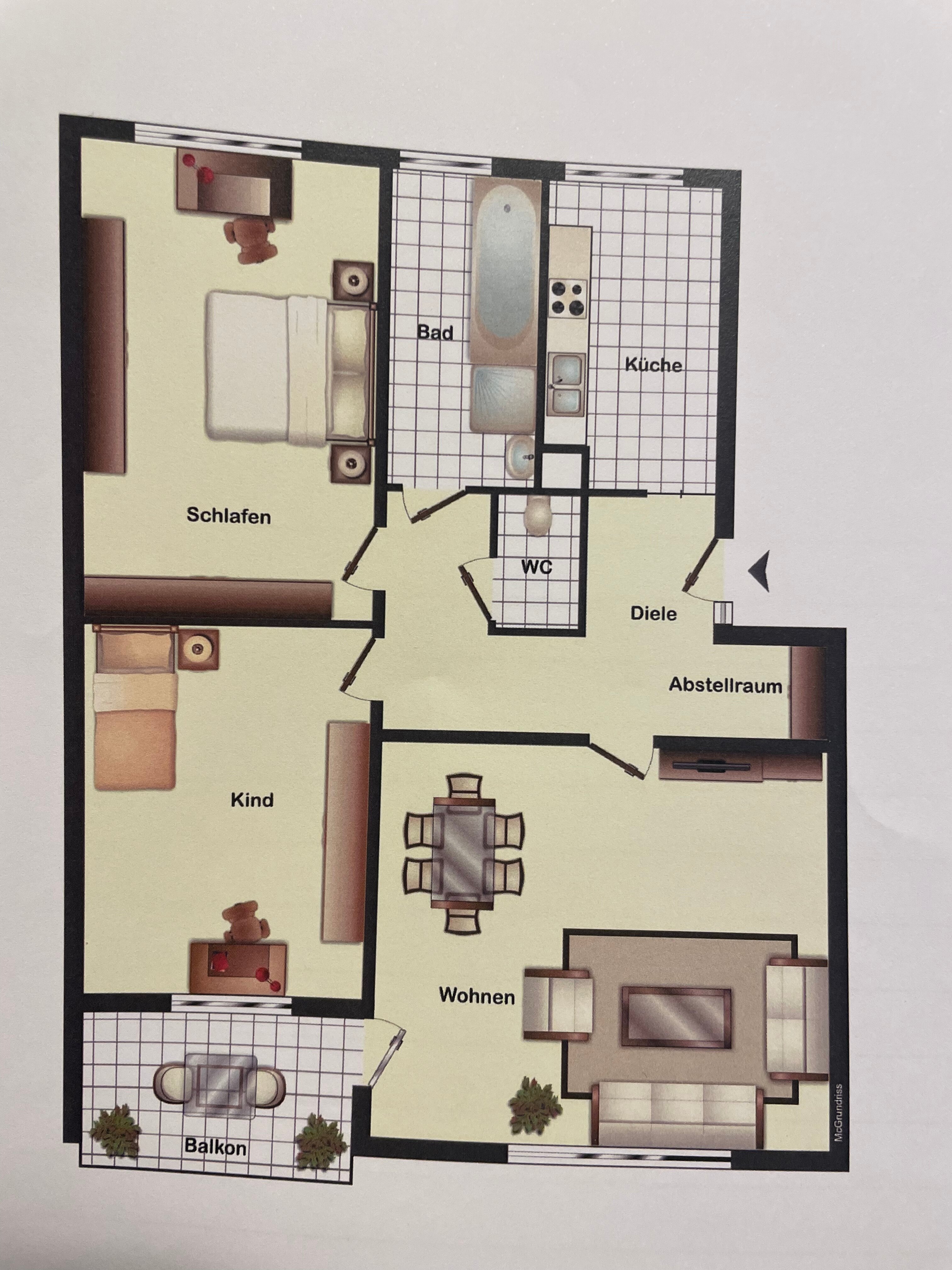 Wohnung zur Miete 780 € 3 Zimmer 71 m²<br/>Wohnfläche 3.<br/>Geschoss Saurer Wasen - Dickenhardt Villingen-Schwenningen 78054