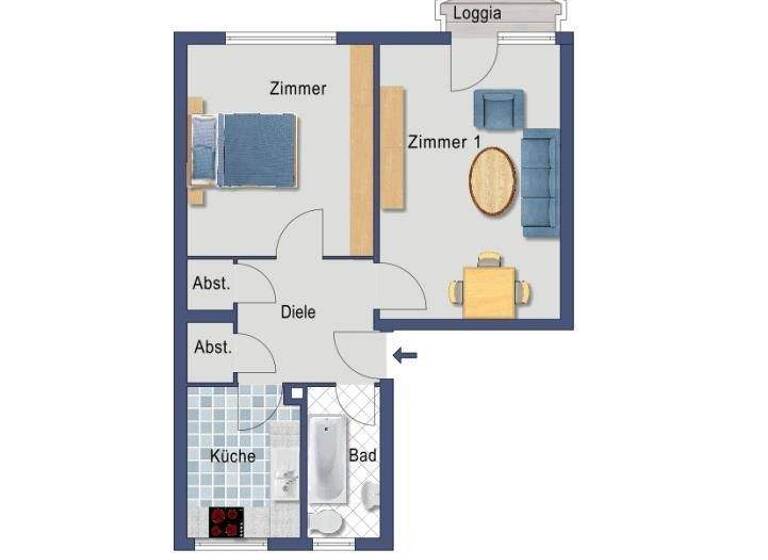 Wohnung zum Kauf provisionsfrei 245.000 € 2 Zimmer 53,9 m² 3. Geschoss Heinrich-Seliger-Straße 47 Niederrad Frankfurt 60528
