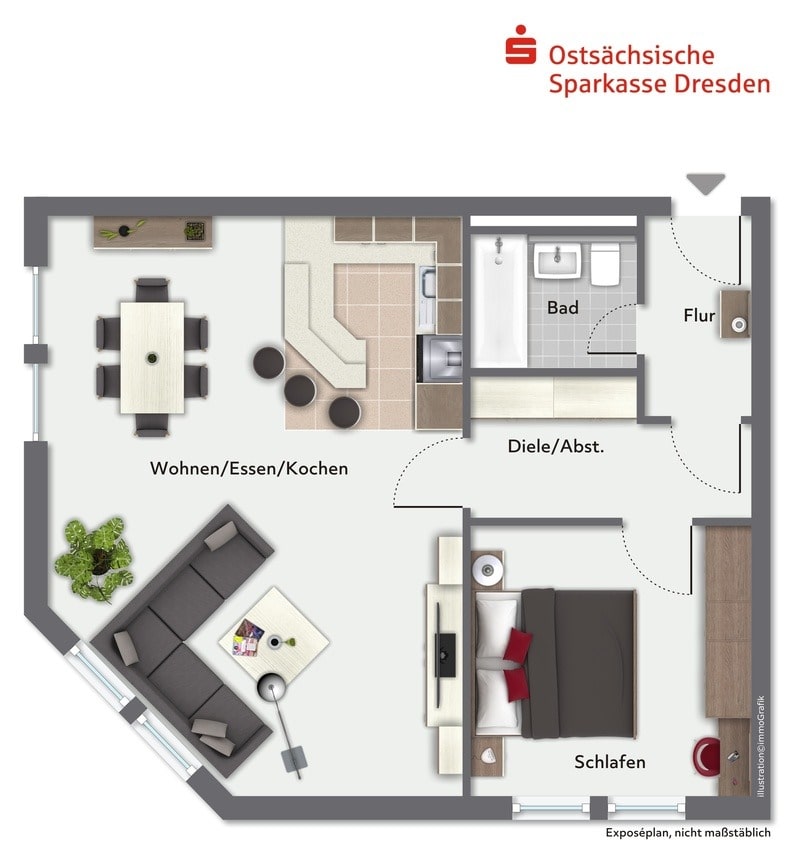 Wohnung zum Kauf 122.000 € 2 Zimmer 62,8 m²<br/>Wohnfläche 1.<br/>Geschoss Löbtau-Nord (Altlöbtau) Dresden 01159